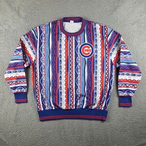 Chicago Cubs Sweater Men XL Colorful Performance Stretch SGA Pat Hughes Promo